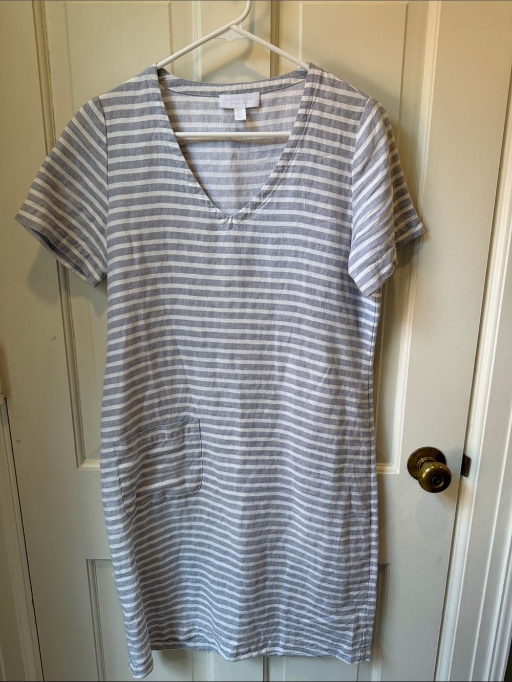 The White Company Striped Linen Tunic - Gray & White